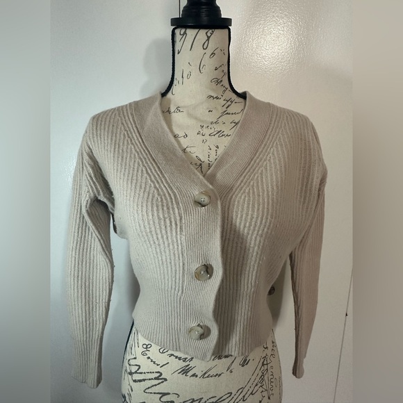 Club Monaco Cream Button-Up Cardigan - Picture 2 of 14